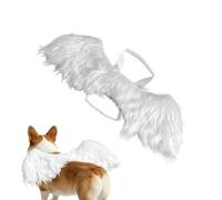 Pet Angel Devil Wings, Black & White Plush Costume Accessory For Dog Cat