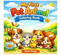 Pet Animals Coloring Book for Kids Ages 3-6: My First Big Book of Cute Pets to Color, Trace & Learn - Fun Facts and Simple Activity Pages for Toddlers, Preschool & Kindergarten, Coloring Book