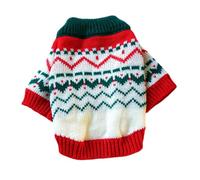 Pet Apparel - Suéter de punto elástico para perros y gatos, diseño de fuegos artificiales, para otoño e invierno, grueso, cálido, para perros pequeños y medianos (M, verde)