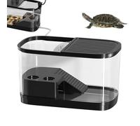 Pet Aquarium Prevent Escaping | Reptile Enclosure Glass Safe Frame For Frogs Lizards Breeding Geckos Snakes Tortoises Crabs | Reptile Tank | Turtle Fish Tank with Basking Platforms |