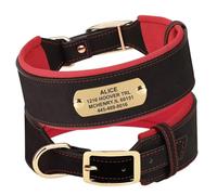 PET ARTIST Collar de Perro Grande de Cuero PU Personalizado de 5 cm de Ancho - Collar de Perro Suave y Acolchado Grueso, Grabado con el Nombre de Rottweiler, Adecuado para el Cuello 48-58cm