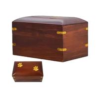 Pet Ashes Box - Urna de memoria grabada, contenedor de madera para mascotas, caja de almacenamiento hecha a mano con diseño de huellas de patas Memorial Homenaje para gatos de perro, cenizas para