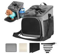 Pet Basket Bike, Detachable Lightweight Pet Carrier, 12.01x10.24x13.98 Inches Breathable Mesh Secure Attachment, Travel Storage Bag for Beach, Mountain, Backyard, and Grocery Use