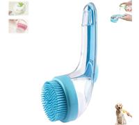 Pet Bath Brush, 2025 New 2 in 1 Dog Shampoo Brush Scrubber, with Built-in Shampoo Dispenser, Dog scrubber for bath, Soft Cleaning Brushs for Cats, Dogs, Rabbits (BLUE-A)