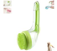 Pet Bath Brush, 2025 New 2 in 1 Dog Shampoo Brush Scrubber, with Built-in Shampoo Dispenser, Dog scrubber for bath, Soft Cleaning Brushs for Cats, Dogs, Rabbits (GREEN-A)