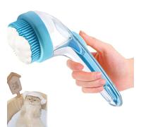 Pet Bath Brush, Chevaroo Horse Brush, 2025 New Fine Hair 2 in 1 Dog Bath Brushs with Built-in Shampoo Dispenser, for Cats, Dogs, Rabbits, Furry Pets (Blue)