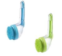 Pet Bath Brush, Pet Bath Brush with Shampoo Dispenser, Newwith Built-in Shampoo Dispenser for Bathing Pets Grooming Massage Brush (Blue)