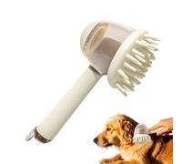 Pet Bath Brush, Silicone Dog Grooming Brush, Built-in Soap Dispenser, Non-Slip Ergonomic Grip for Washing and Massaging During Bath Time, 7.32x2.95x3.39 Inches