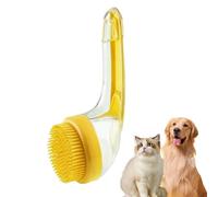 Pet Bath Brush with Shampoo Dispenser, 2025 New 2 in 1 Dog Bath Brush with Built-in Shampoo Dispenser (Yellow)