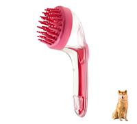 Pet Bath Brush with Soap Dispenser, 2-in-1 Dog Bath Brush Scrubber for Short & Long Haired Dogs & Cats, Dog Shampoo Brushs for Bathing & Grooming Massage (Coarse hair red)