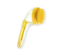 Pet Bath Brush with Soap Dispenser, 2025 New 2-in-1 Dog Bath Brush for Long & Short Haired Dogs and Cats (Yellow A)