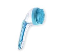 Pet Bath Brush with Soap Dispenser, 2025 New 2-in-1 Dog Bath Brush for Long & Short Haired Dogs and Cats (Blue A)