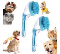 Pet Bath Brush with Soap Dispenser, French Bulldog Bathing Brush, Easy Grip & Quick Lathering Tool for Bath Time (Yellow, 2pcs)