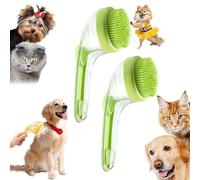 Pet Bath Brush with Soap Dispenser, French Bulldog Bathing Brush, Easy Grip & Quick Lathering Tool for Bath Time (Blue, 2pcs)