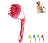 Pet Bath Brush With Soap Dispenser, Pet Baths Brush, 2 in 1 Dog Bath Brushs, Cat Chin Cleaning Brushs, Pets Grooming Baths Massage Brushs for Long Short Haired Dogs Cats Shower (Red)