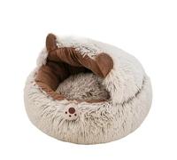 Pet Bed, Nido for gatos, invierno, grueso, cálido, cerrado, camas for perros pequeños, cachorros, suministros for mascotas, colchonetas, cama for gatos ,For pets(Brown Bear,S-35cm(Within 2.5Kg))