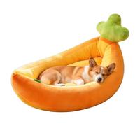 Pet Beds for Cats | Carrot Shaped Washable Plush Pet Bed | Calming Cat & D