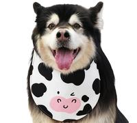 Pet Bib - Dog Drool Cloth, Adjustable Waterproof Bandana with Cow Print Pattern, Puppy Saliva Towel with Soft Absorbent Fabric Texture, Dog Handkerchief Costume Accessory Cute Outfit Decoration for Ph