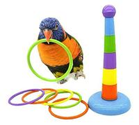 Pet Bird Ferrule Game Toy Parrot Intelligence Training Rings Birds Chew Toy Colorful Ring for Cockatiel Pet Interactive Supplies Random Color