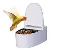 Pet Bird Toilet, Wall-Mounted Bird Potty Training Tool, PP Material, Potty For Small & Medium Breeds, Adhesive Mounting Design, Food Feeder Included, Ideal For Lovebirds, Budgies, 1 Set