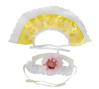Pet Birthday Costume Set | Little Pig Lace Bandana Bib & Crown Hat | Cute Pet Party Outfit for Dogs/Cats/Small Animals | Soft & Breathable (Yellow)