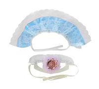 Pet Birthday Costume Set | Little Pig Lace Bandana Bib & Crown Hat | Cute Pet Party Outfit for Dogs/Cats/Small Animals | Soft & Breathable (Blue)