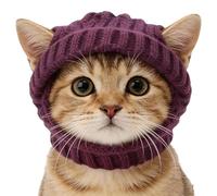 Pet Birthday Hat - Soft Knitted Beanie with Ear Holes, Cute Winter Pet Costume For Small Dogs & Cats | Puppy & Kitten Hat For Birthday Parties, Halloween, New Year, Cosplay