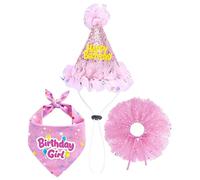 Pet Birthday Outfit Supplies, Polyester Mesh Fabric, Comfortable Tutu Skirt Set, Bandana Accessories, Parties, Occasions, Styling, Dressing Up