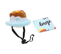 Pet Birthday Suit Cake Hat Triangle Scarf Combination Dog Birthday Party Costume Dress Up Accessories for Small Medium Large Dogs Flannel Nylon Adjustable Elastic 12cm Hat 66mm (Traje Azul Globo)