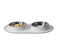 Pet Bowl, Feeding Dish, Anti-Slip Base, Waterproof Silicone Mat, Spacious Food and Water Dish for Dogs, Cats, Snack Time, Daily Feedings, Indoor Use, 16.34x9.13 Inches