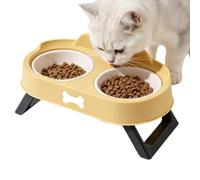Pet Bowl with High Stem Slanted Opening, Neck Support, Non-Slip, Spill-