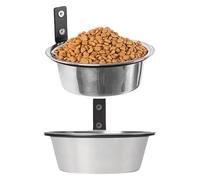 Pet Bowls, Dog Food Dish, Stainless Steel Construction, Sturdy Wall Mounted Plegable Design with Elevated Alimenter Set for Puppy, Cat, Bunny, Indoor Feeding Supplies, 275 g