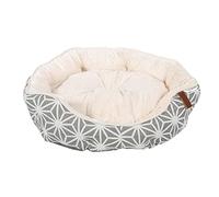 Pet Brands Cama acogedora para Mascotas, Cama para Perros calmante de ansiedad con Interior de Felpa cálida y cojín Interior Reversible, L-70 x 65 x 18 cm, Gris