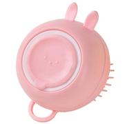 Pet Brush - Bunny Shape for Bath Massage and Shampooing | Soft Flexible Bristles Grooming Tool for Hair Coat Care on Dogs Cats Puppies with Ergonomic Grip