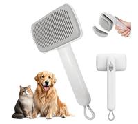 Pet Brush - Cepillo Autolimpiante para Mascotas con Función de Un Solo Botón y Asa Ergonómica, Elimina Enredos y Pelo Muerto, Cepillo para Perros y Gatos de Pelo Largo y Corto