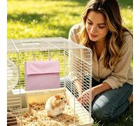 Pet Cage Ice Pack, Animal Cooling Pouch, 9.84x8.66 inches with Soft Hangable Sleeve, Reusable Freezer Pack for Hedgehog Rabbit Chinchilla Ferret, Summer Heat Relief Pad for Small Pet Enclosure