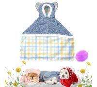 Pet Cape Blanket, Dog Cape Blanket, Cape Blanket For Small Dogs, Dog Wraps with Hood, Pet Clothing Warm Sleeping Blanket, Warm Winter Blanket Cape For Dogs and Cats (Blue Plaid, Large)