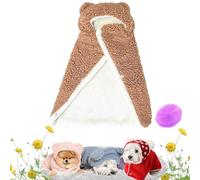 Pet Cape Blanket, Dog Cape Blanket, Cape Blanket For Small Dogs, Dog Wraps with Hood, Pet Clothing Warm Sleeping Blanket, Warm Winter Blanket Cape For Dogs and Cats (Coffee, Large)