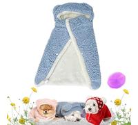 Pet Cape Blanket, Dog Cape Blanket, Cape Blanket For Small Dogs, Dog Wraps with Hood, Pet Clothing Warm Sleeping Blanket, Warm Winter Blanket Cape For Dogs and Cats (Blue, Large)