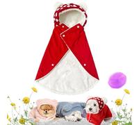 Pet Cape Blanket, Dog Cape Blanket, Cape Blanket For Small Dogs, Dog Wraps with Hood, Pet Clothing Warm Sleeping Blanket, Warm Winter Blanket Cape For Dogs and Cats (Red, Large)