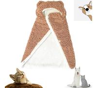 Pet Cape Blanket, Dog Winter Coat with Hat Thicken Cloak Blanket, Cute Soft Comfortable Flannel Winter Hats for Dogs for Small Medium Dogs and Cats (Browm,Large)