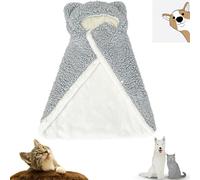 Pet Cape Blanket, Dog Winter Coat with Hat Thicken Cloak Blanket, Cute Soft Comfortable Flannel Winter Hats for Dogs for Small Medium Dogs and Cats (Grey,Small)