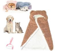 Pet Cape Blanket, Warm Winter Blanket Cape for Dogs and Cats, Cats Cold Weather Coat Wraps with Hood for Indoor After Bath Outdoor Walks