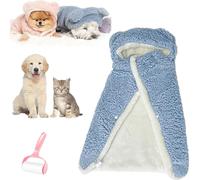 Pet Cape Blanket, Warm Winter Blanket Cape for Dogs and Cats, Cats Cold Weather Coat Wraps with Hood for Indoor After Bath Outdoor Walks