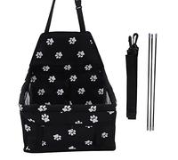 Pet Car Seat, Dog Car Seat with Safety Leash, Waterproof Breathable Elevated Dog Car Basket for Puppy and Cat, Includes Adjustable Straps and Mesh Design for Most Vehicles (Negra)