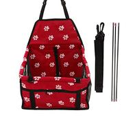 Pet Car Seat, Dog Car Seat with Safety Leash, Waterproof Breathable Elevated Dog Car Basket for Puppy and Cat, Includes Adjustable Straps and Mesh Design for Most Vehicles (Roja)