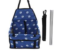 Pet Car Seat, Dog Car Seat with Safety Leash, Waterproof Breathable Elevated Dog Car Basket for Puppy and Cat, Adjustable Straps Oxford Cloth Mesh Design for Most Vehicles (Azul)