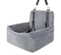 Pet Car Seat - Plush All-Weather Vehicle Small Dog Seat | Detachable Washable Scratch-Proof Booster Travel Bed For Under 9kg Puppy Cat, Secure Safety Carrier For Sedan Truck Pickup RV Camping