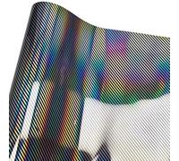 Pet Carbon Fiber Car Film - 30x50cm 5d textura, acabado de alto brillo, resistente a los rasguños | Vinilo de envoltura automotriz duradera con recubrimiento resistente a los arañazos, molduras interi