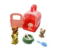 Pet Care Kage Play Set | Juguetes con jaula, Kikuo Rabbit Toy - Hersity Vet Lug Cage con ruedas, Grooming Nourning Rabbits for Children